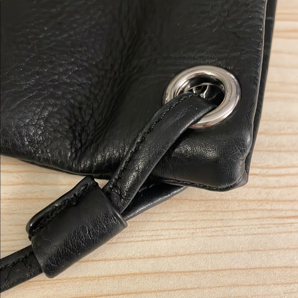 Anthropologie Margot Kari Mini Square Black Leather Crossbody Purse - Picture 5 of 12